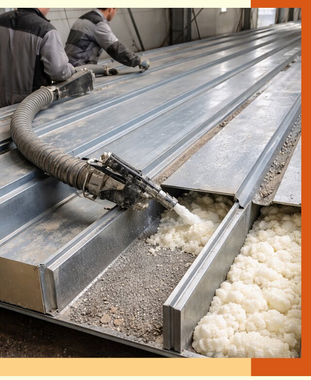 Заполнение пустот кровельных панелей в Барабинске от 7313 руб. под ключ | ТепломастерБбн