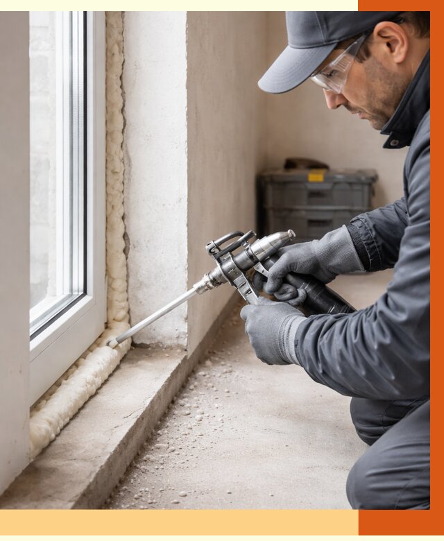 Герметизация стыков ППУ в Барабинске от 1676 руб. за м2 — утепление примыканий под ключ | ТепломастерБбн