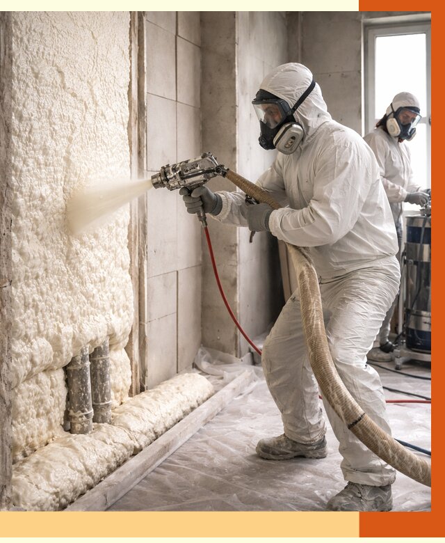 Напыление пенополиуретана в Барабинске от 7618 руб./м2 — услуги и монтаж ППУ | ТепломастерБбн