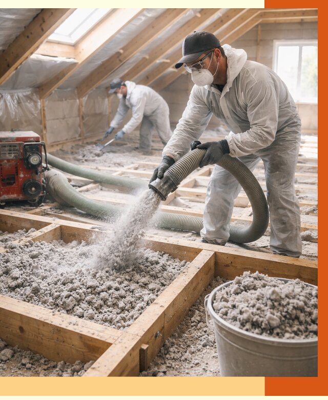 Утепление эковатой в Барабинске от 2996 руб./м2 — монтаж и задувка | ТепломастерБбн