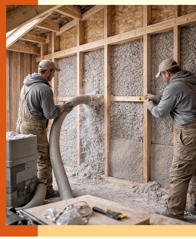 Утепление эковатой стен, потолков и перекрытий в Барабинске