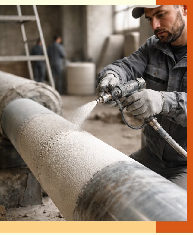 Утепление труб жидкой теплоизоляцией в Барабинске от 7618 руб. под ключ | ТепломастерБбн