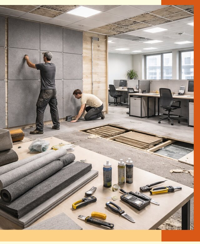 Профессиональная шумоизоляция офиса в Барабинске от 6856 руб. за м2 | ТепломастерБбн