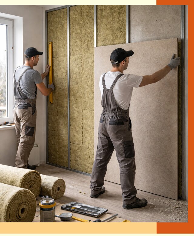 Шумоизоляция стен в Барабинске от 4571 руб/м2 — звукоизоляция стен под ключ | ТепломастерБбн