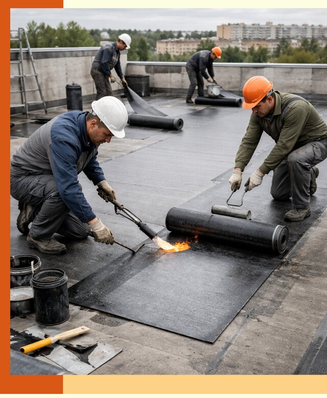 Профессиональная гидроизоляция плоской кровли в Барабинске