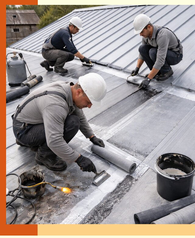 Гидроизоляция металлической кровли с гарантией в Барабинске