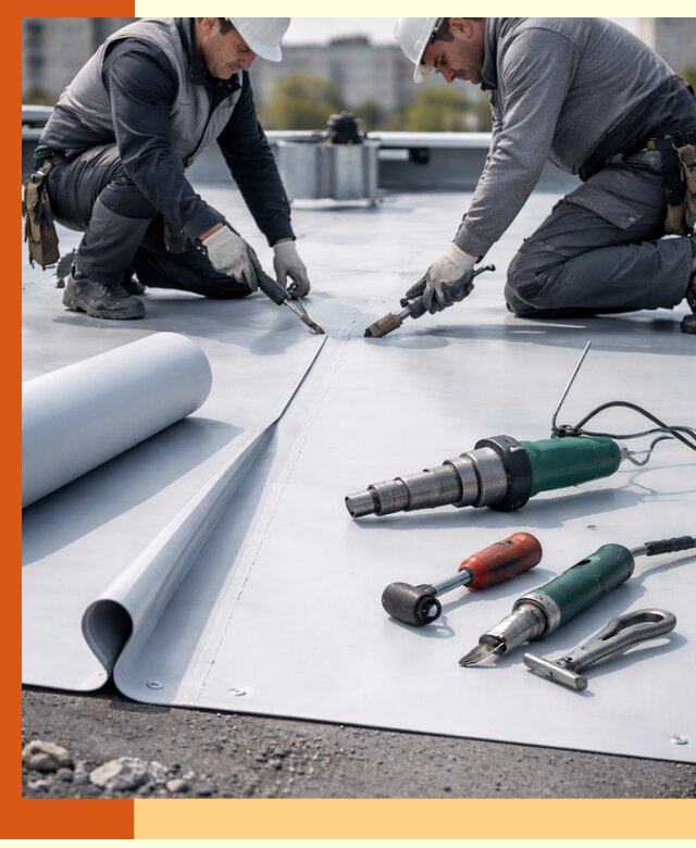 Гидроизоляция мембранной кровли в Барабинске: монтаж и ремонт быстро