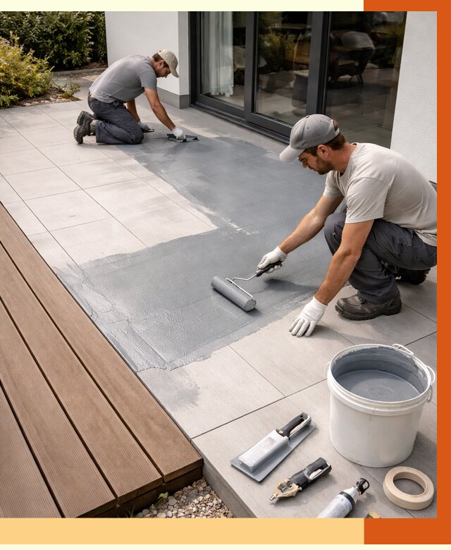 Гидроизоляция террасы в Барабинске под ключ от 7618 руб./м² | ТепломастерБбн