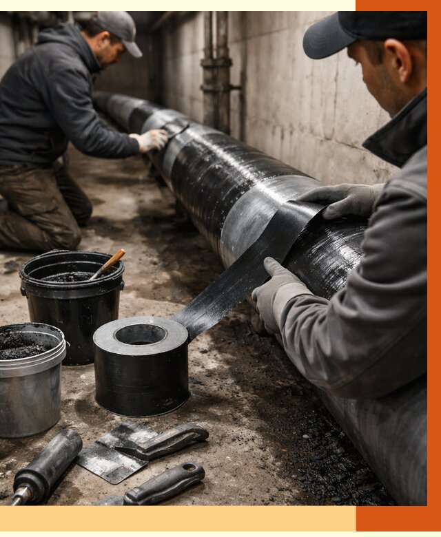 Гидроизоляция труб в Барабинске от 2539 руб. — профессиональная герметизация | ТепломастерБбн