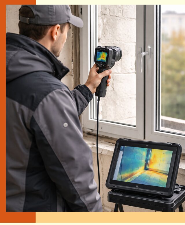Тепловизионное обследование дома в Барабинске для выявления утечек тепла