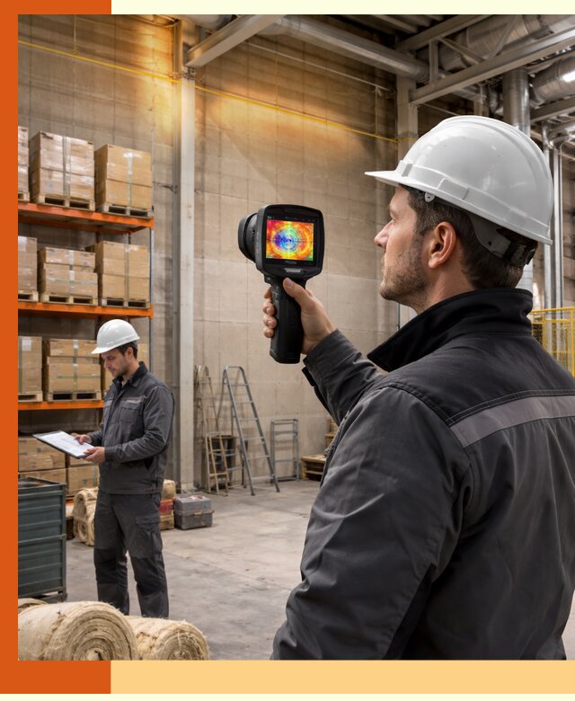 Тепловизионное обследование склада и выявление утечек в Барабинске