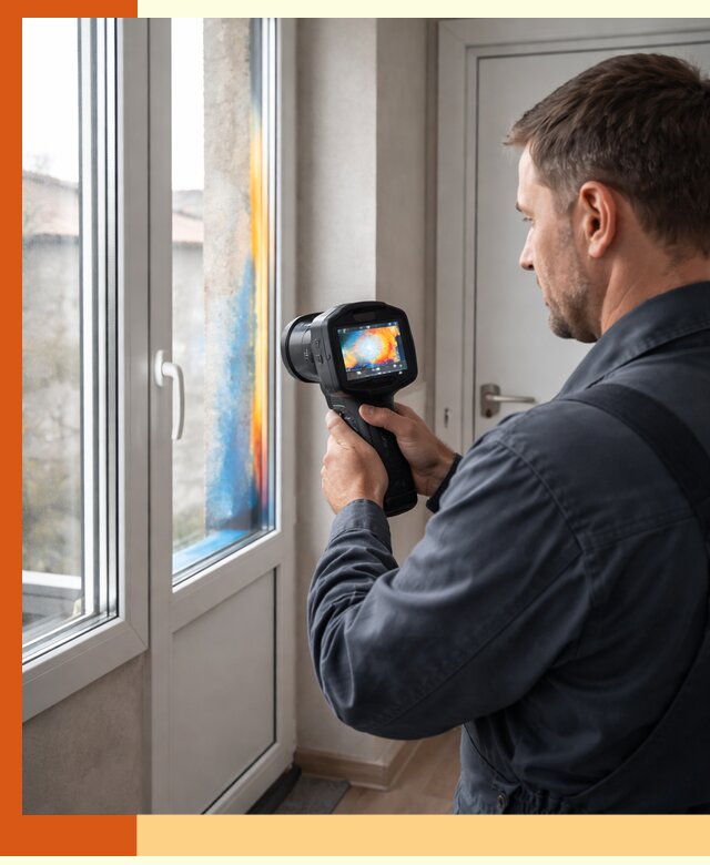 Тепловизионное обследование окон и дверей в Барабинске
