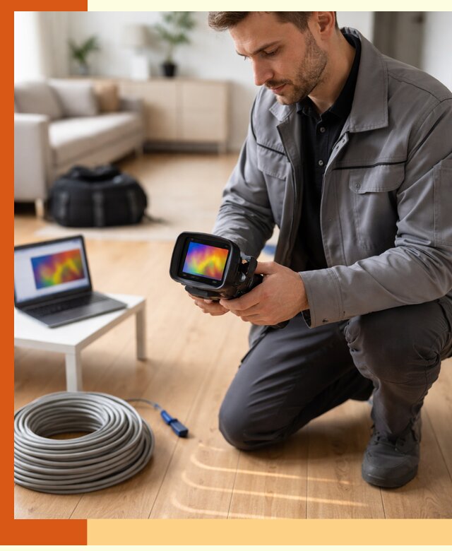 Тепловизионное обследование тёплого пола в Барабинске для точной диагностики