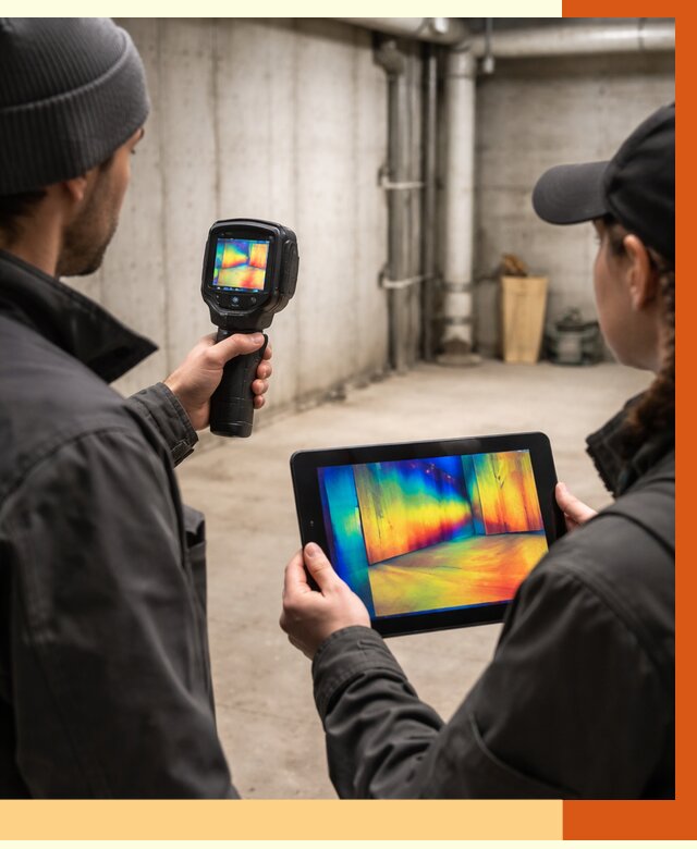 Тепловизионное обследование подвала в Барабинске от 4571 руб. — проверка гидроизоляции | ТепломастерБбн