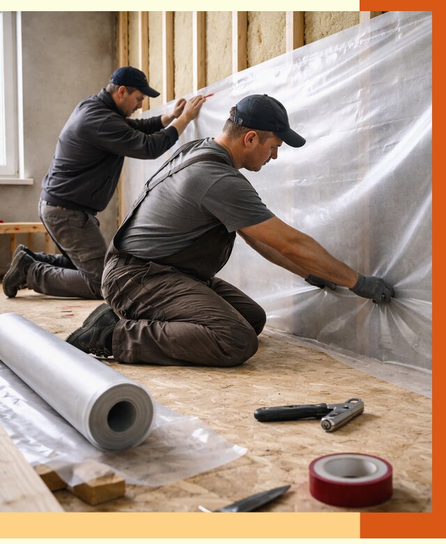 Монтаж пароизоляции в Барабинске от 2539 руб. — установка и укладка под ключ | ТепломастерБбн