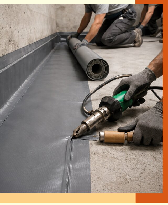 Монтаж гидроизоляционной мембраны в Барабинске от 1011 руб/м2 | ТепломастерБбн