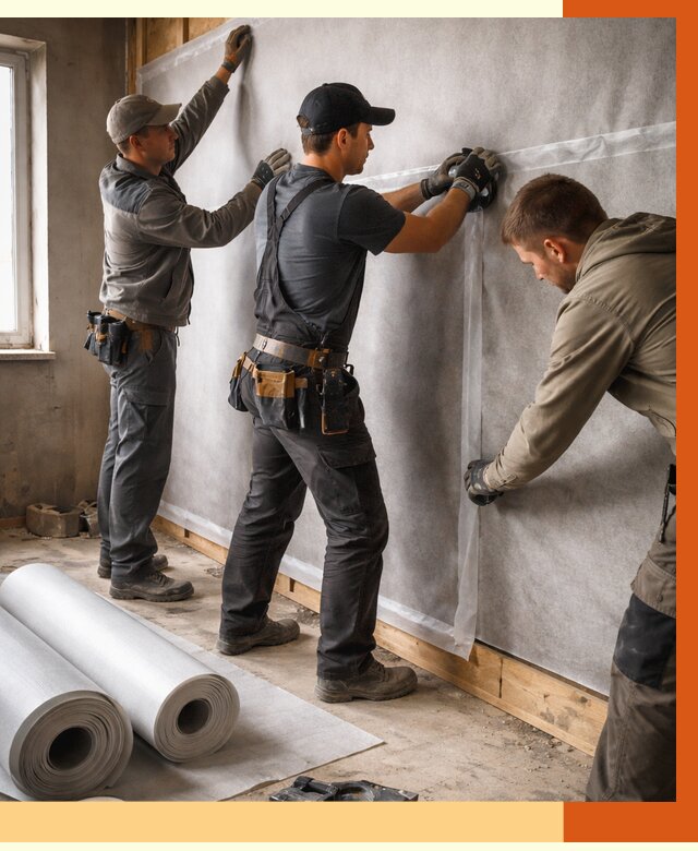 Монтаж ветроизоляции в Барабинске от 4571 руб./м2 — профессионально | ТепломастерБбн