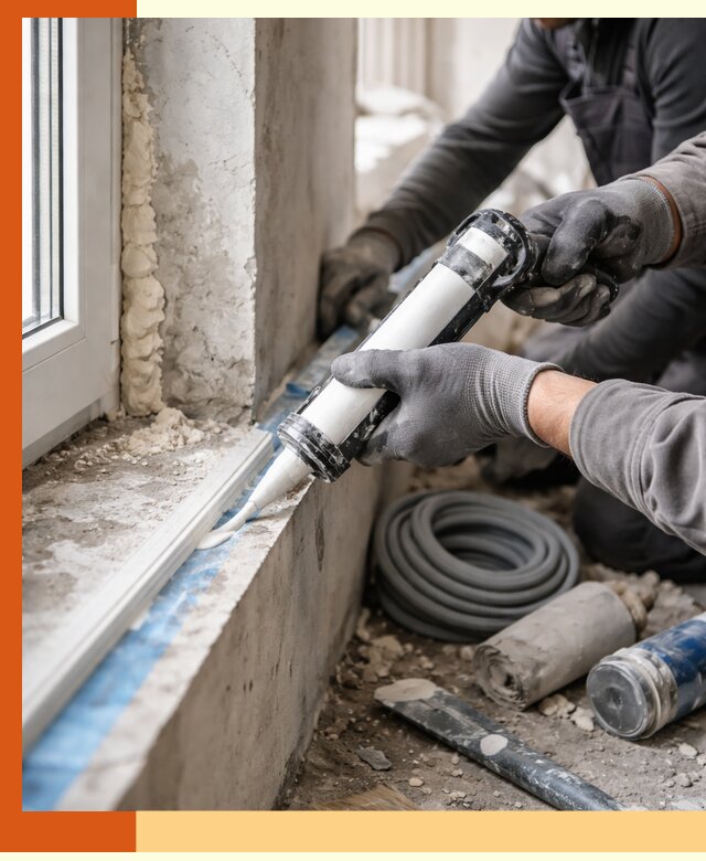 Герметизация стыков и примыканий зданий в Барабинске