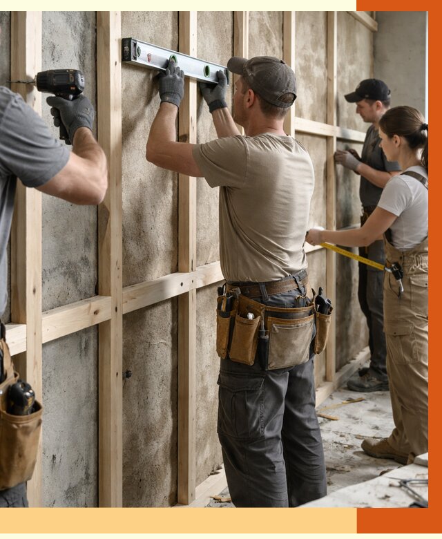 Монтаж обрешетки под утепление в Барабинске от 1168 руб/м² | Заказать у ТепломастерБбн