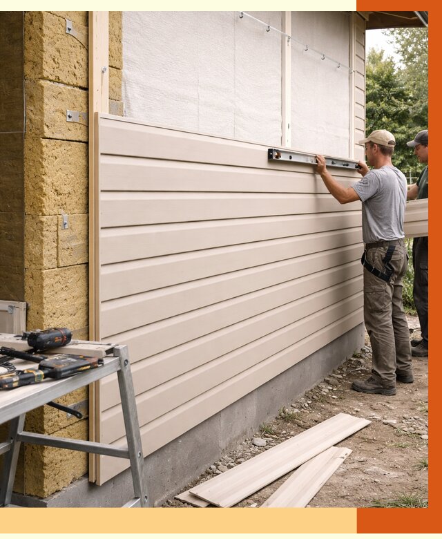 Монтаж сайдинга после утепления в Барабинске от 1879 руб. — обшивка и облицовка | ТепломастерБбн